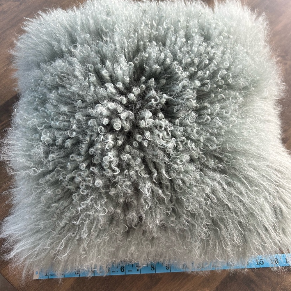 Fluffy Teal Throw Pillow West Elm